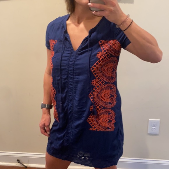 Lucky Brand Embroidered Short Sleeve Shirt Dress - Picture 4 of 12